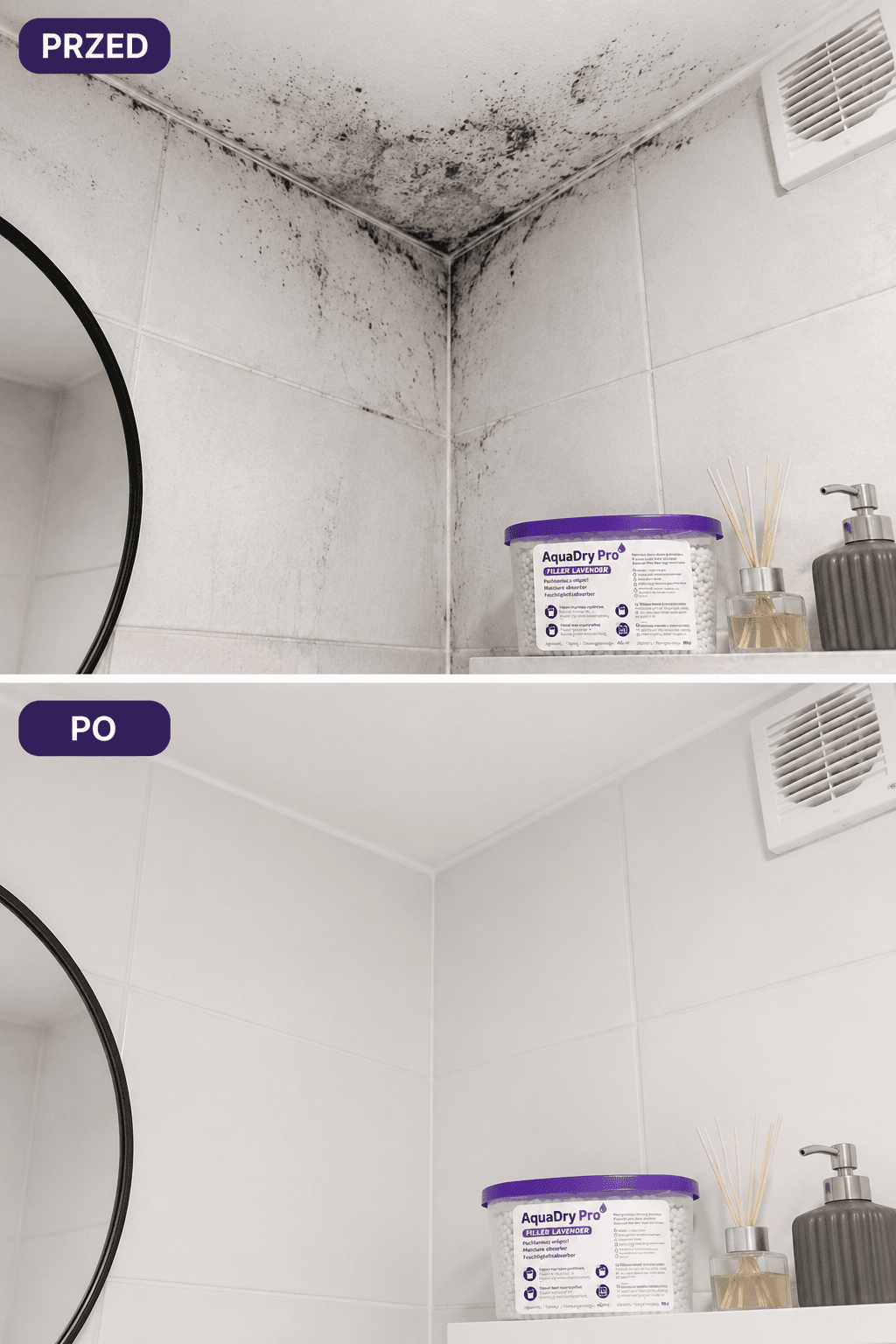 AquaDry Pro™ – mocne działanie przeciw wilgoci + świeży zapach