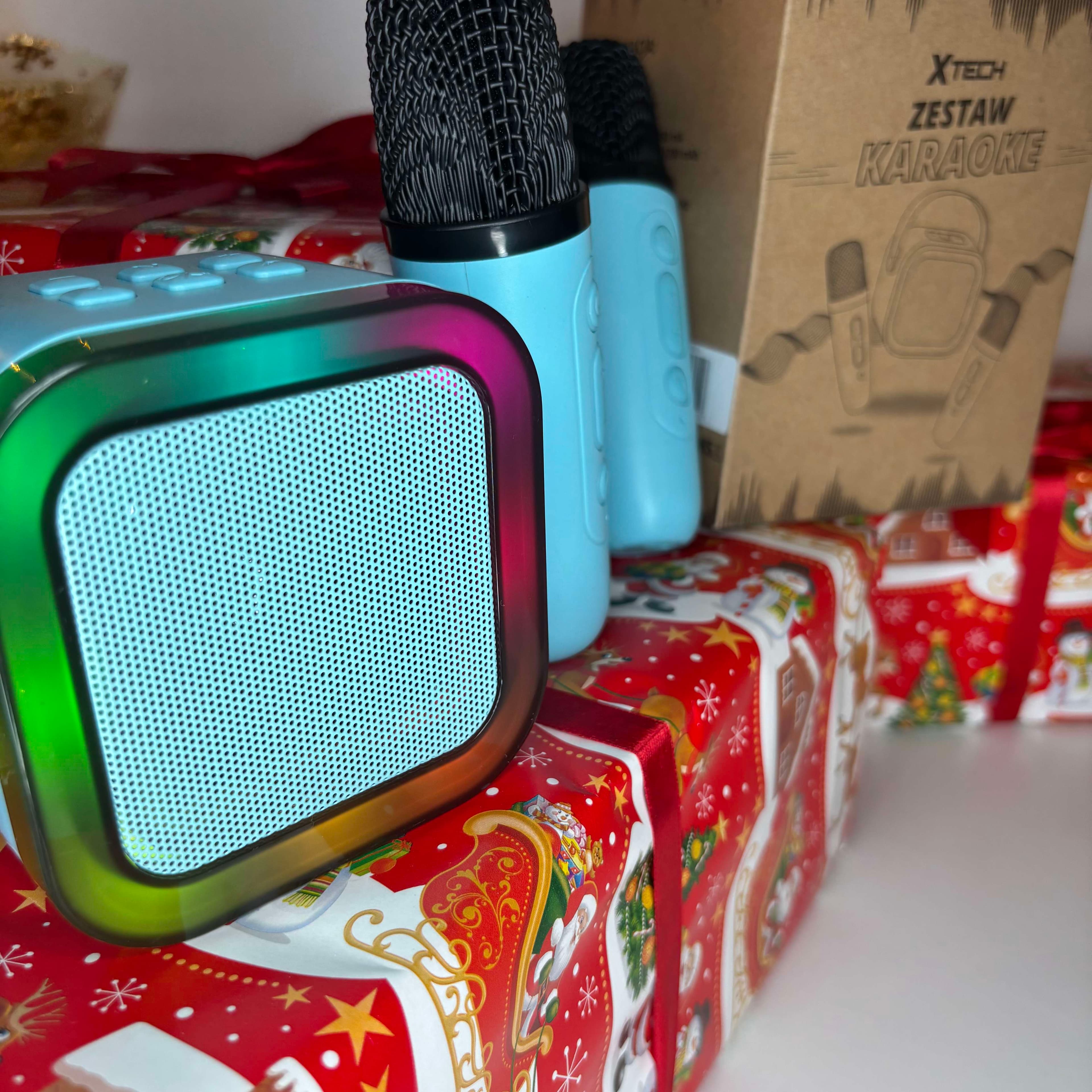 Mini Zestaw Do Karaoke 2szt Mikrofony + Głośnik Bezprzewodowy z Bluetooth