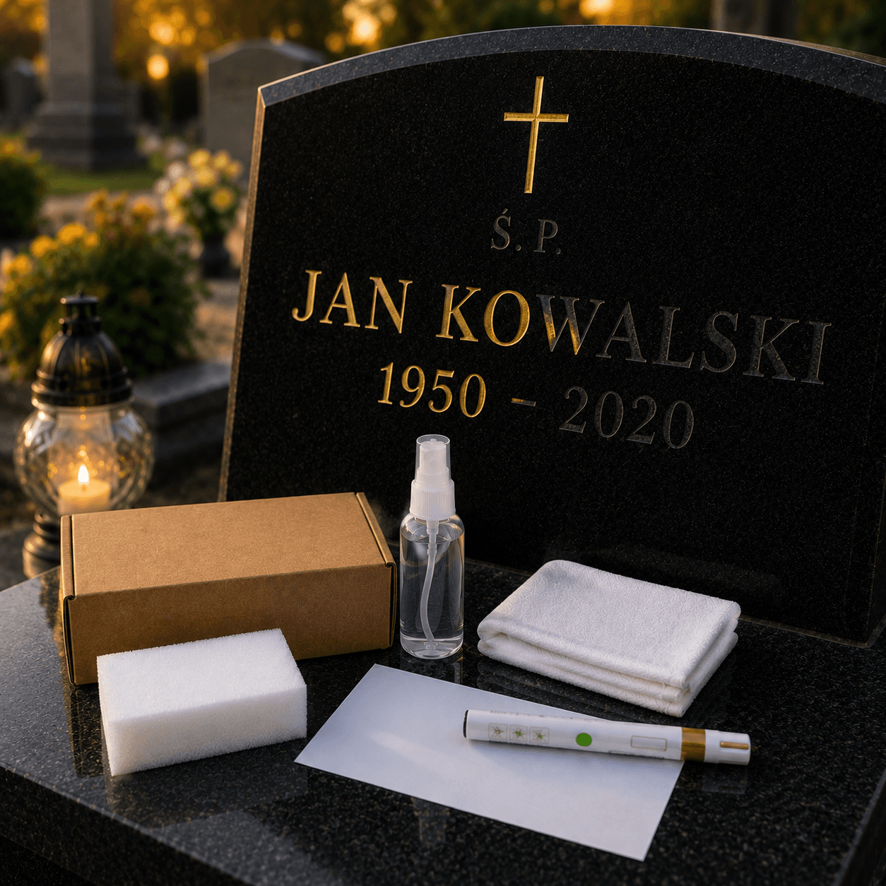 GravPen™ PRO - profesjonalne odnowienie napisów na nagrobkach