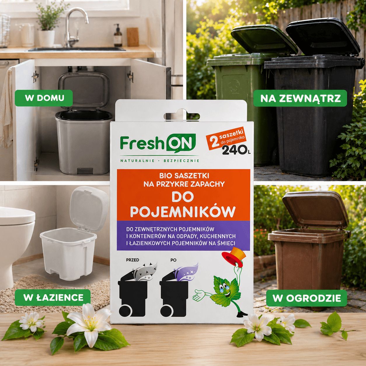 Fresh ON - pozbądź się brzydkiego zapachu z kosza na śmieci